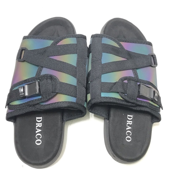 Draco Iridescent Sandals Men's God Mode Slides Size 11-12 New - Picture 1 of 4